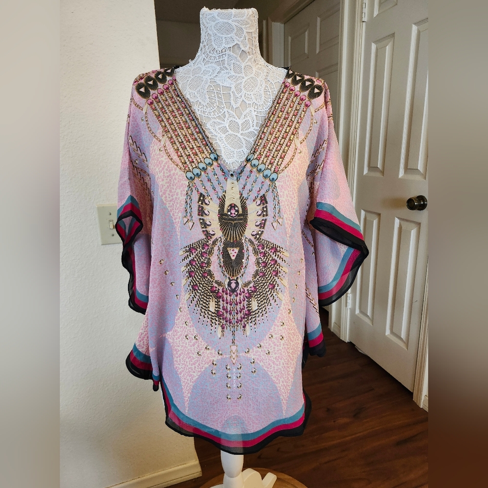 Egyptian Oracles Boho Hippie Retro '70s Mini Dress Tunic Witchy Whimsygoth New
